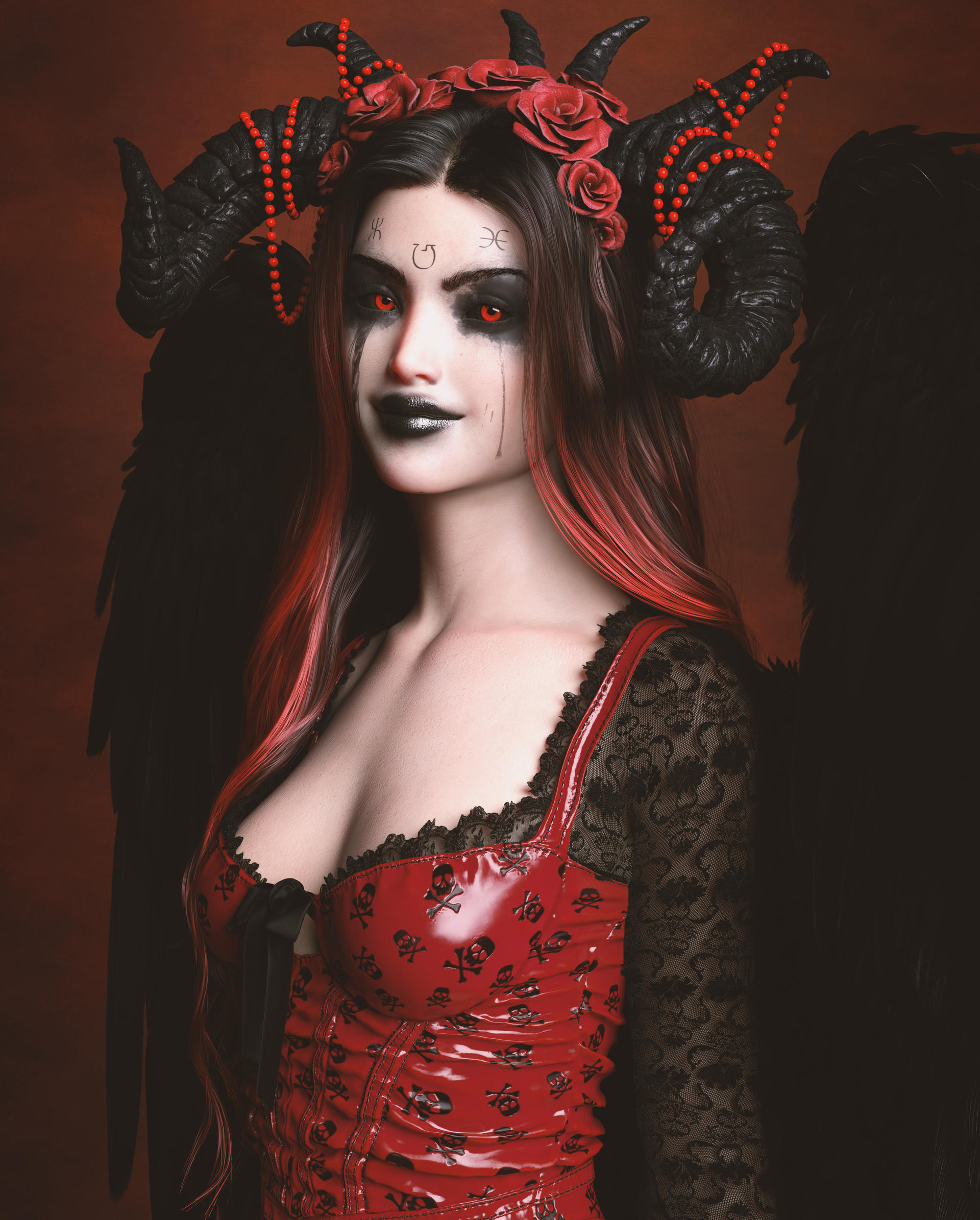 Mylouistopheles portrait with her wings