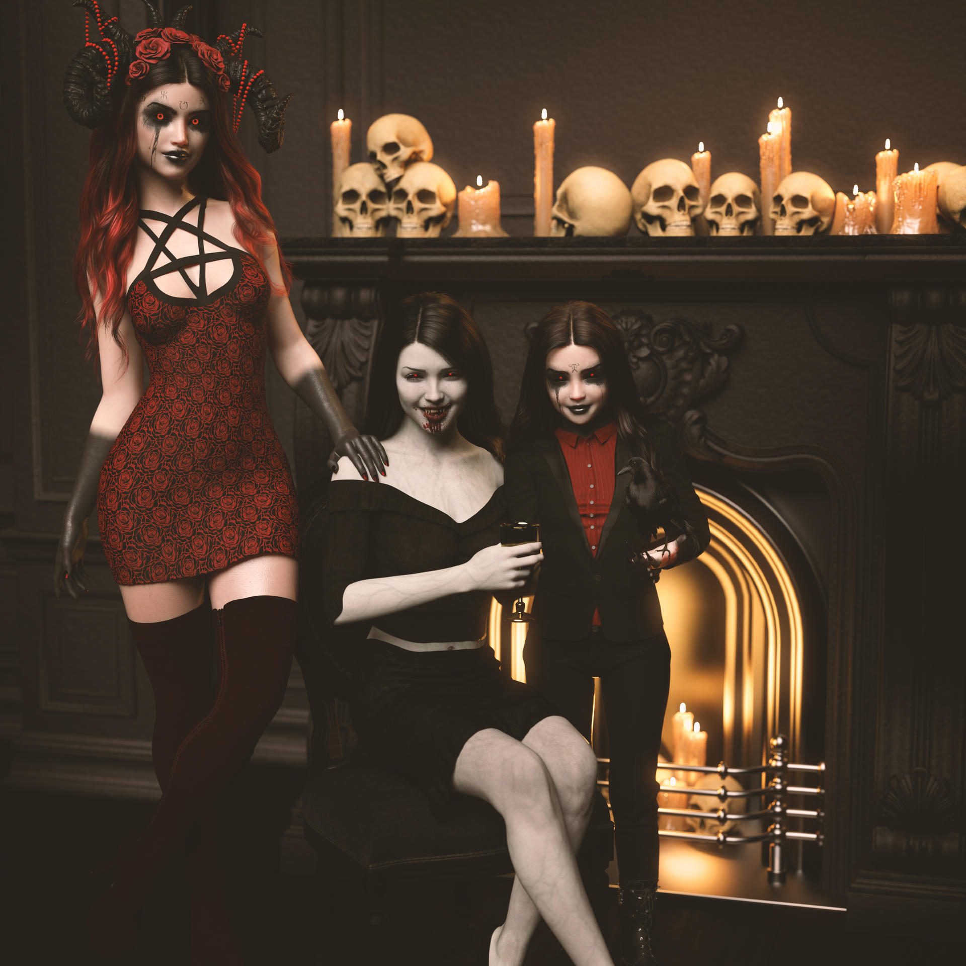 Family halloween portrait