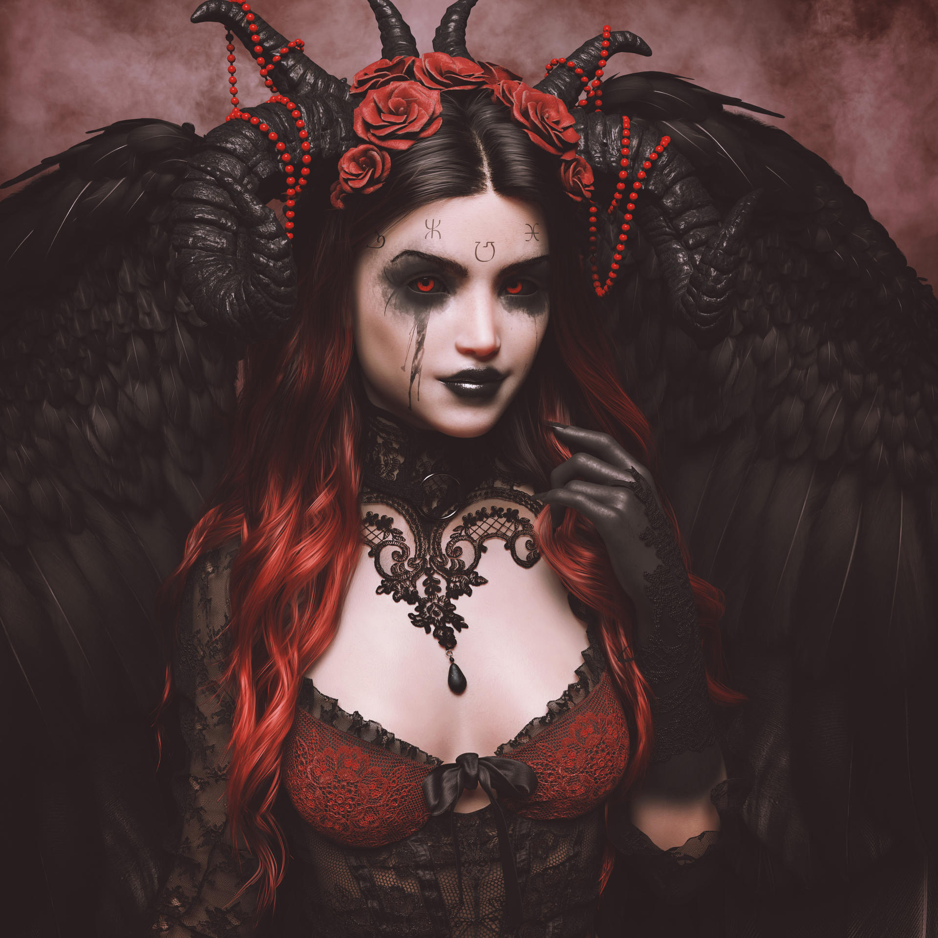 Mylouistopheles black and red portrait