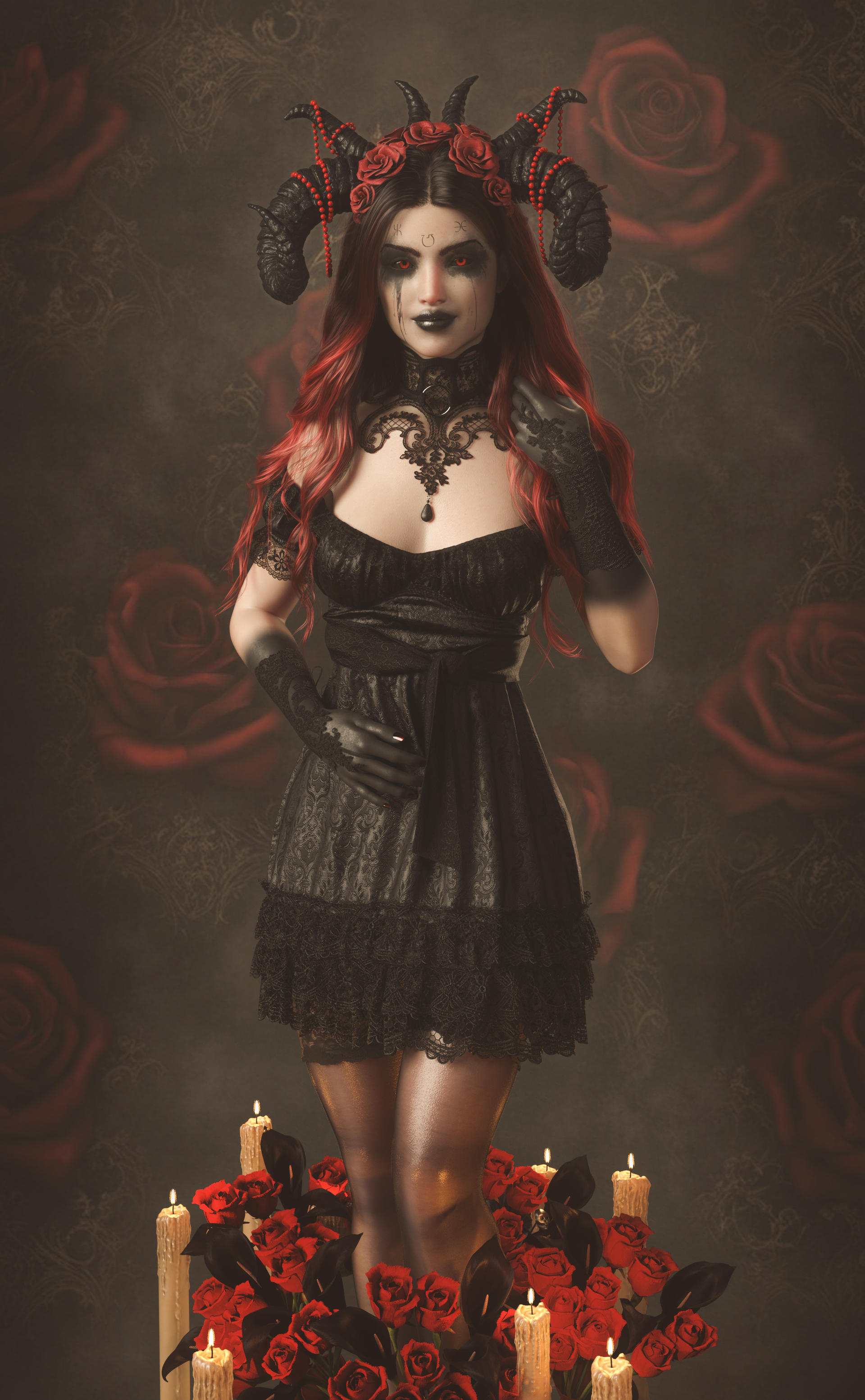 Mylouistopheles roses and candles portrait