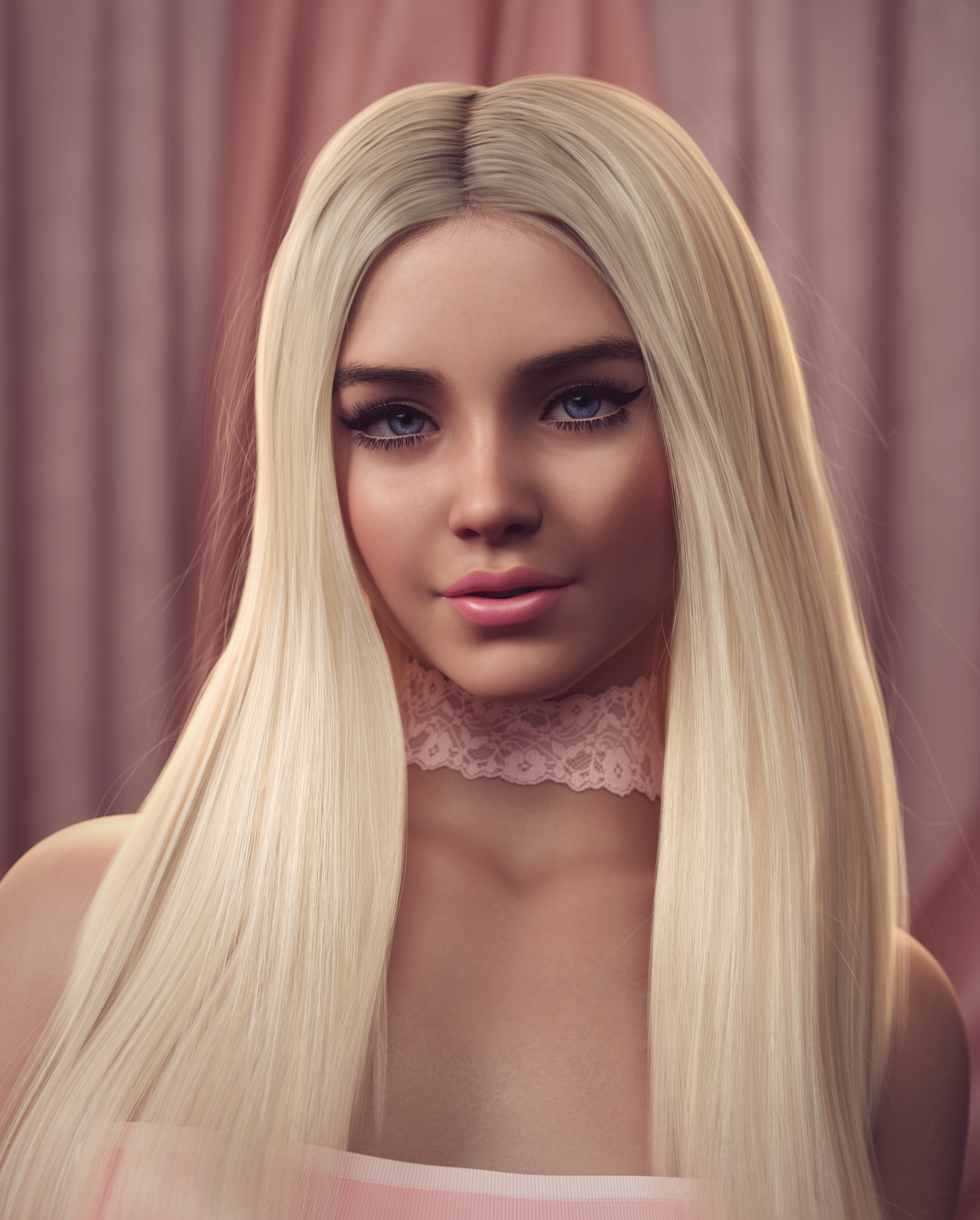 Olivia blonde hair portrait