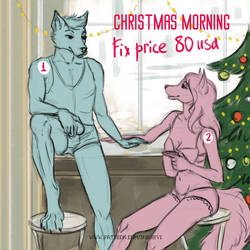 [CLOSED] YCH - Christmas morning by JaiHirvi