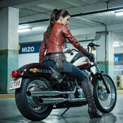 Claire Redfield in the parking lot