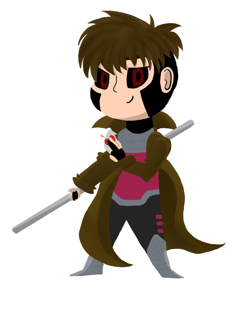 Chibi Gambit with sharp shading by tubachic on DeviantArt
