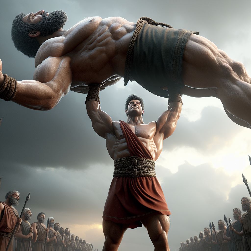 David vs Goliath: Defeated champion by angelolucca on DeviantArt