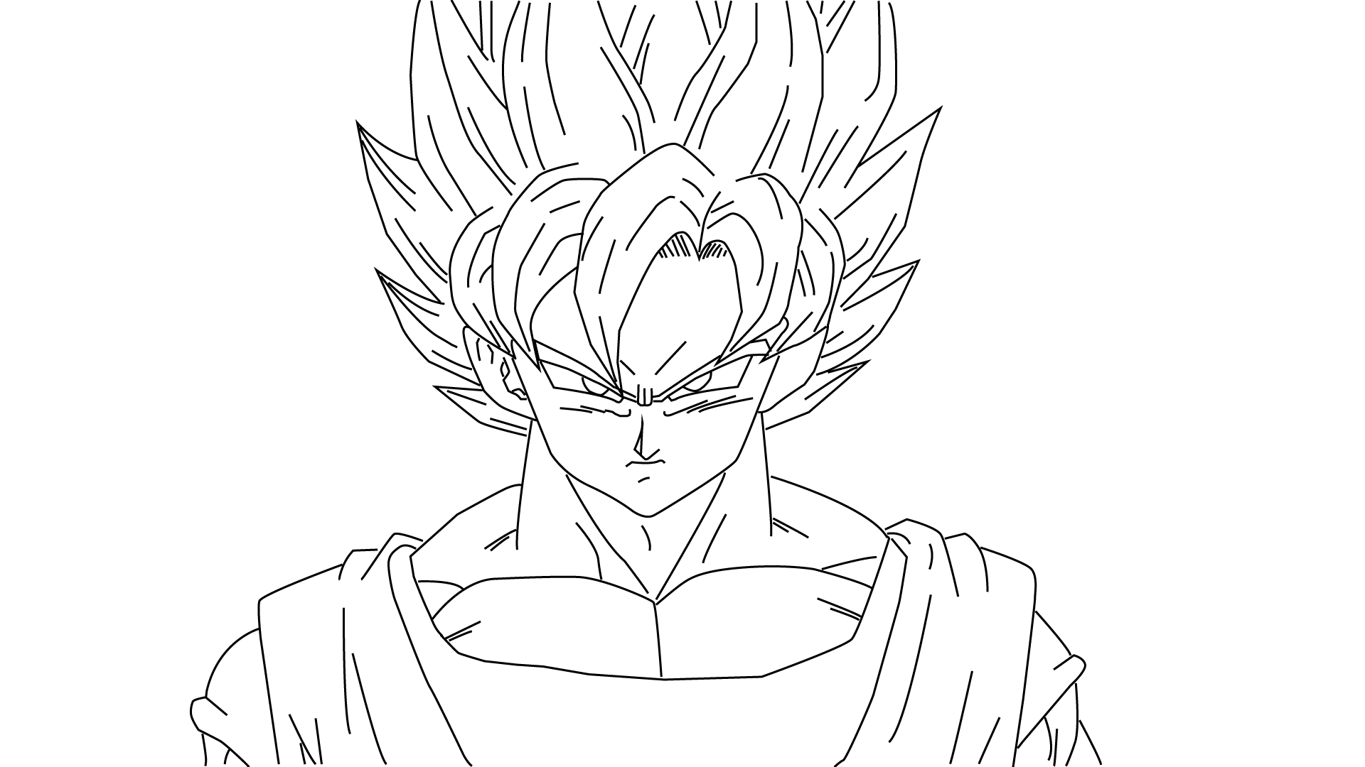Goku Drawing Without Color