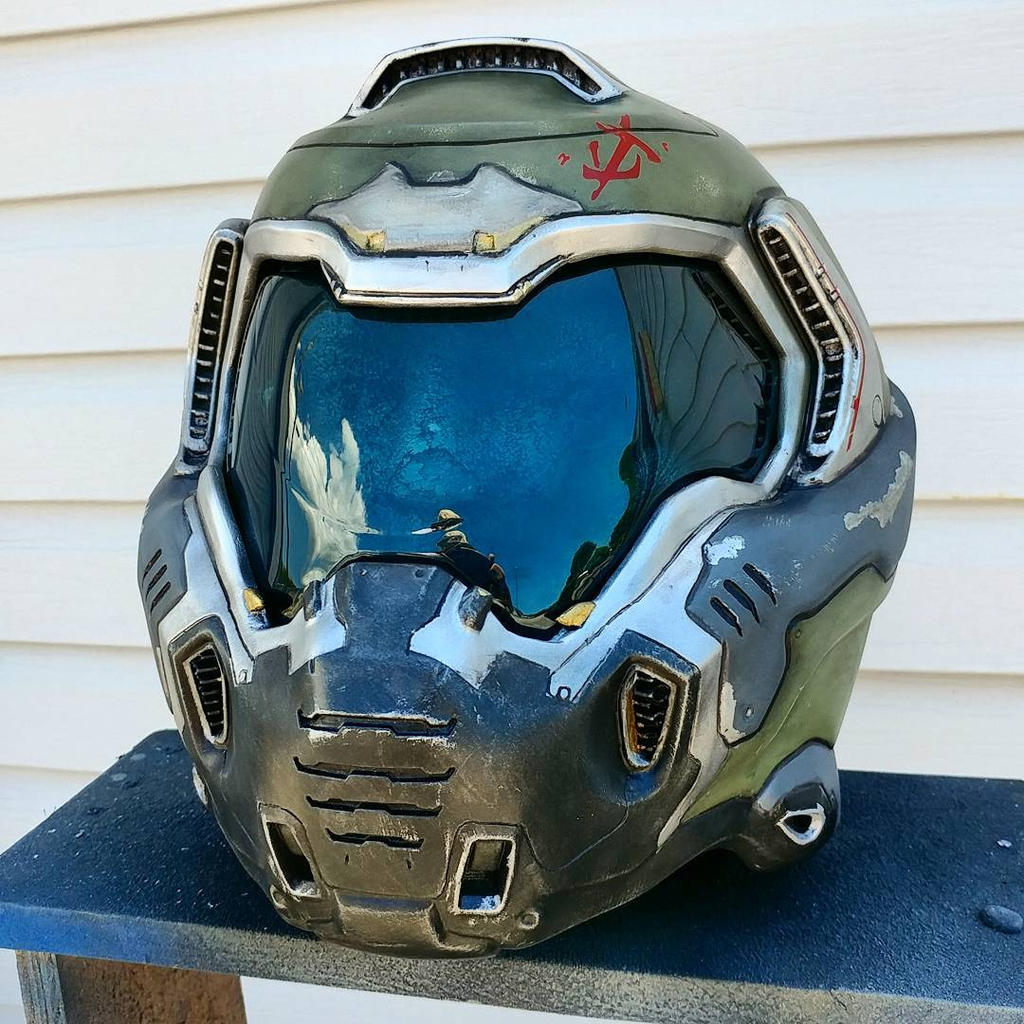 doom slayer motorcycle helmet DiY Kit demon slaying is more fun than sanding 3D Printable DOOMSLAYER HELMET -