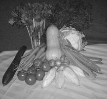 vegetables in BW