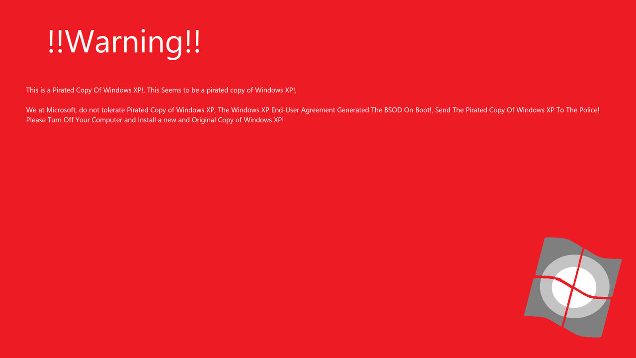 Windows XP Anti-Piracy Screen (Fanmade) by WindowsXPGamer2001ft on ...