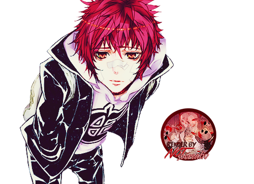 anime boy with red hair