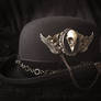 Goth Steampunk Bird Skull Bowler Hat