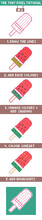 The tiny pixel tutorial (1) watermelon popsicle