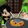 lelouch and C.C eating pizza..