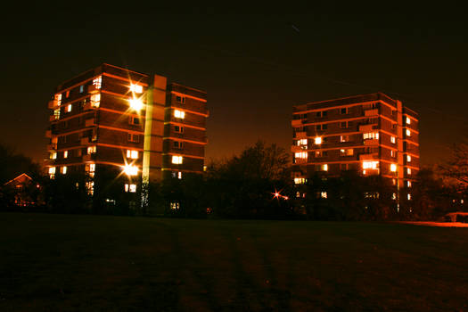 Apartment Blocks at Night