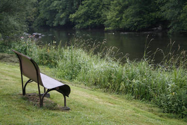 the bench near the river