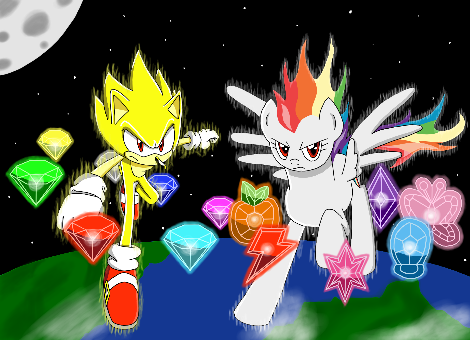 Super Sonic/Super Rainbow Dash: Chaos Harmony Ver.