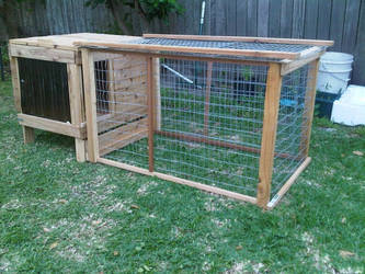 Dad made this cage for rabbit