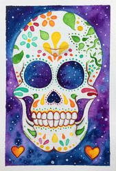 Galaxy de los Muertos - Watercolor Card