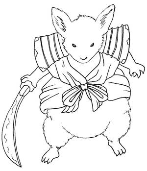 Samurai Mouse Guard - Free to Color