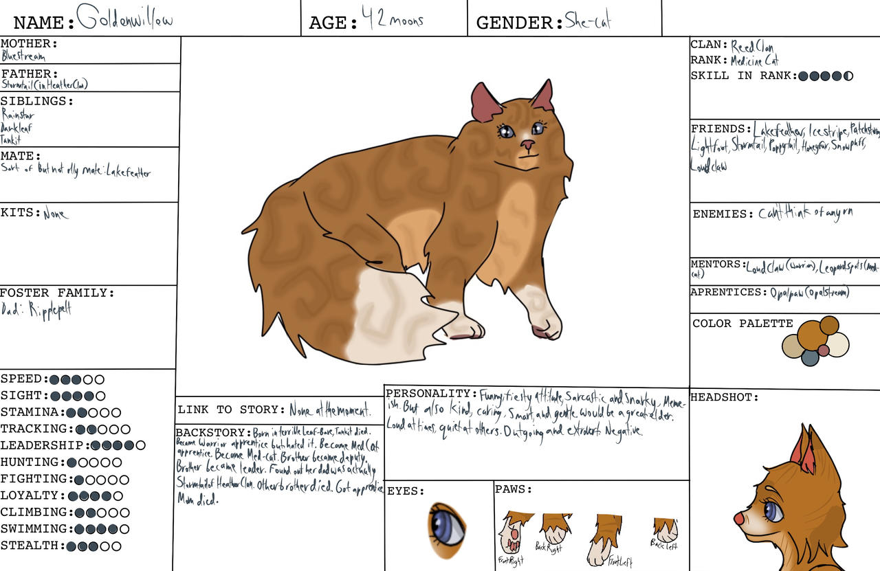 Warrior Cat Template She Cat Warrior Maker Notability Gallery