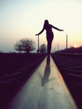 Railroad and sunset