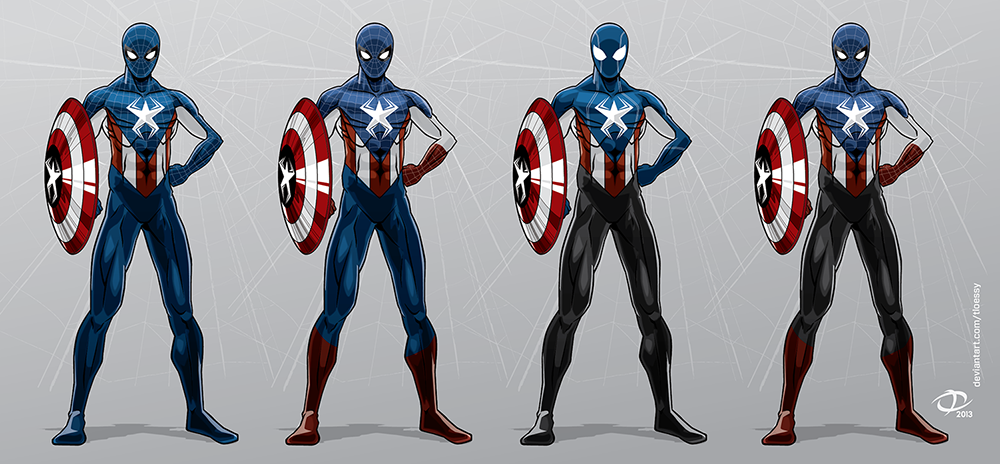 Spider-Man as Captain America by Tloessy on DeviantArt