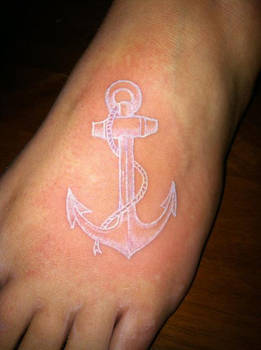 White Anchor Tattoo