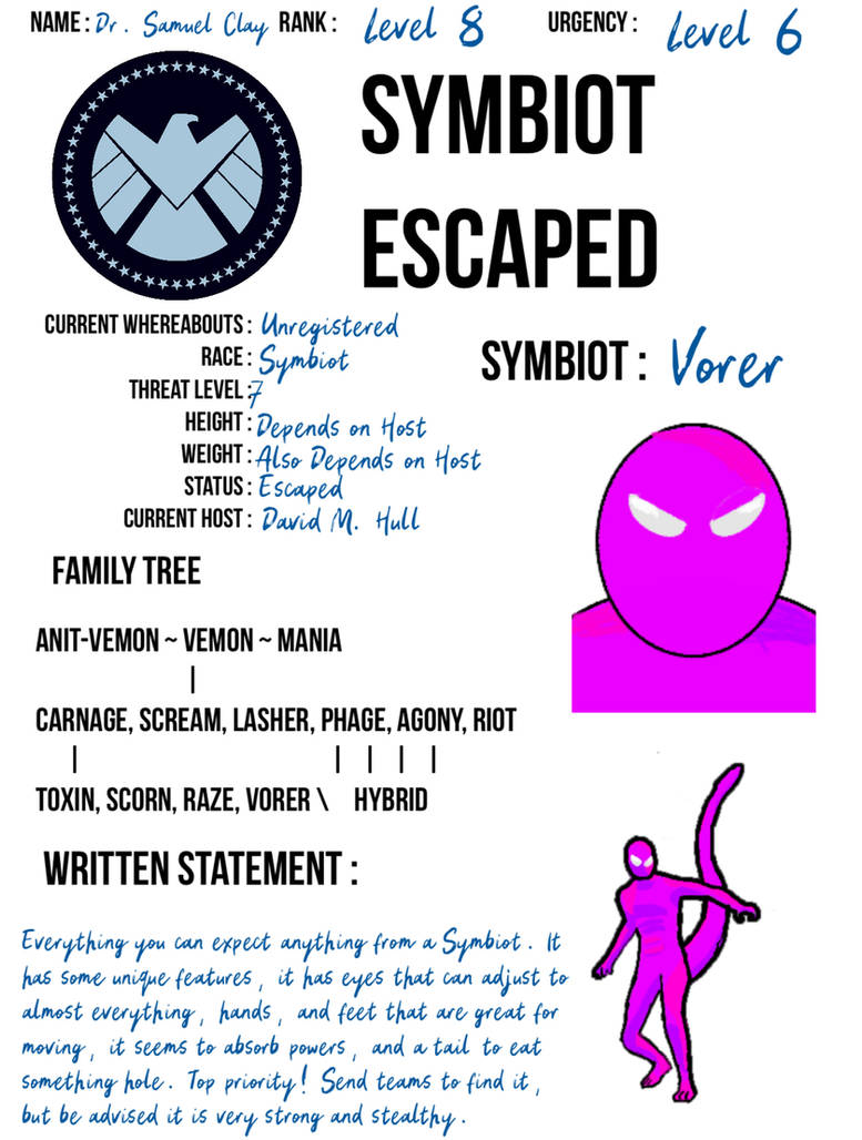 Syimbot Escaped Symbiot Document by WormEats on DeviantArt