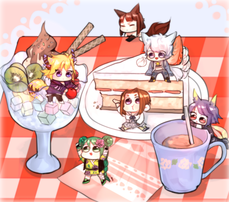 Picnic table full of chibis! by pposong on DeviantArt