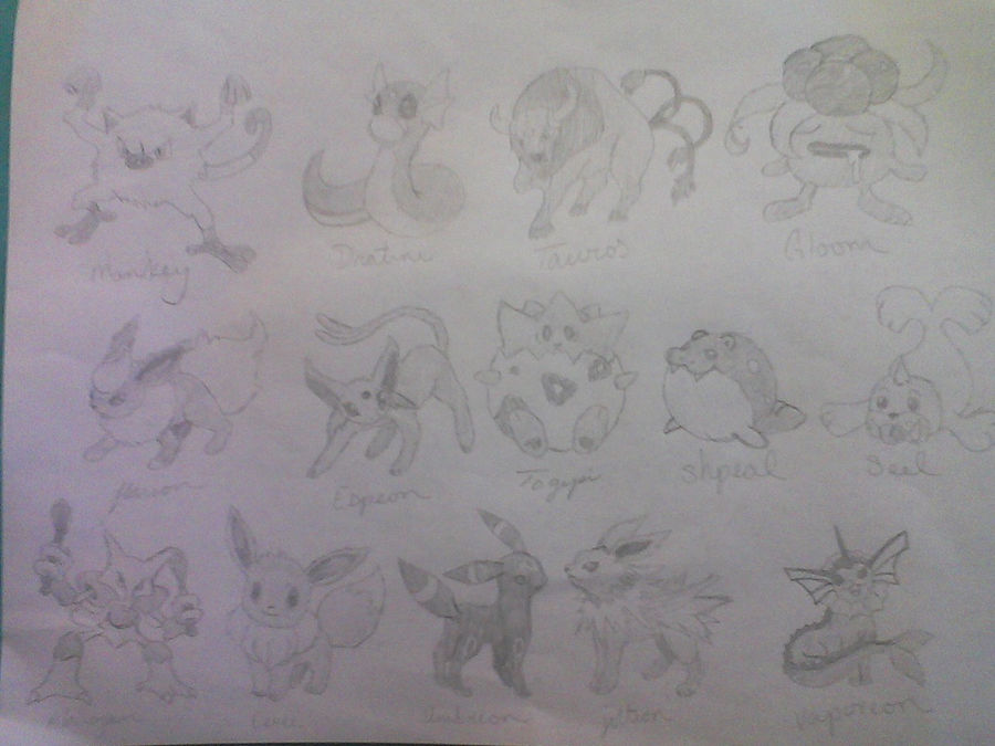 Pokemon Stack Drawing Pokemon Sketches Part 3 by ShardsOfArtistry on DeviantArt