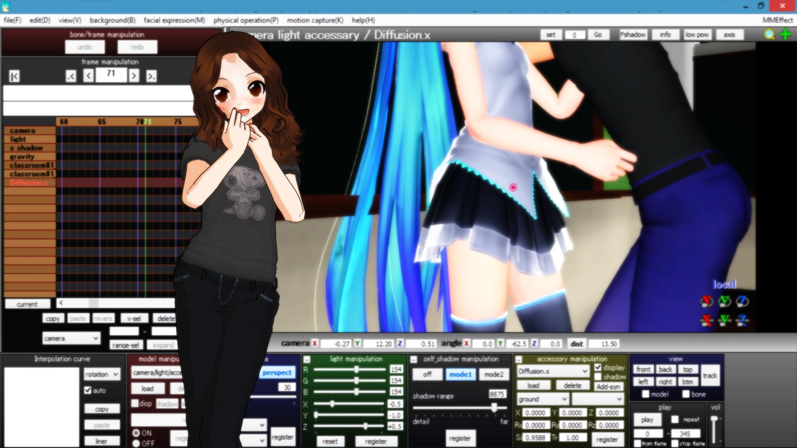 mmd la chica plana