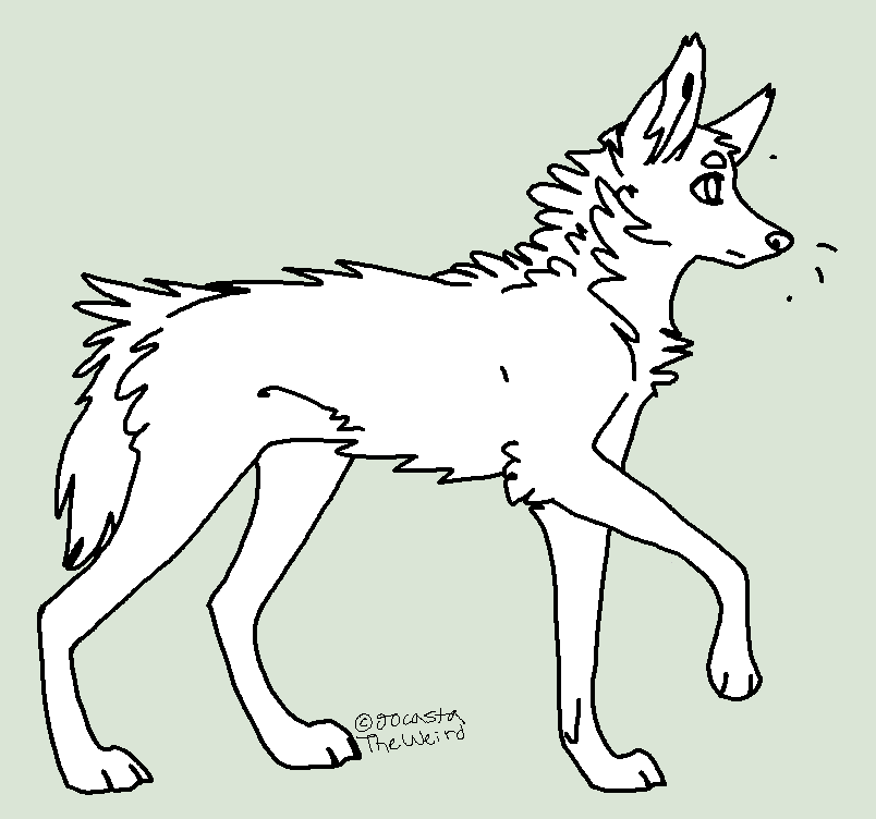 Maned wolf line art (FREE)