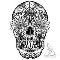 Day of the dead sugar skull outline