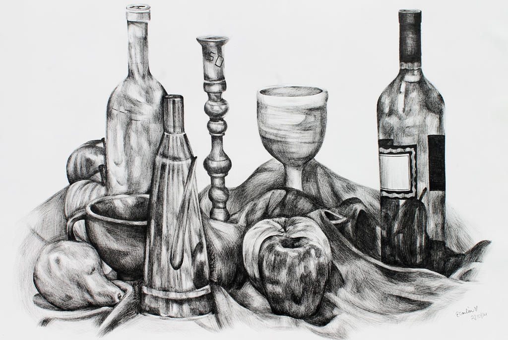 Life Drawing Object Ink Ink Pen Still Life by laceriselolita on DeviantArt