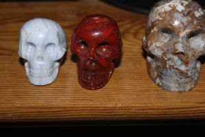 Assorted Hand-carved Ornate Stone Skulls