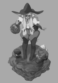 A witch mushroom picking (W.I.P)