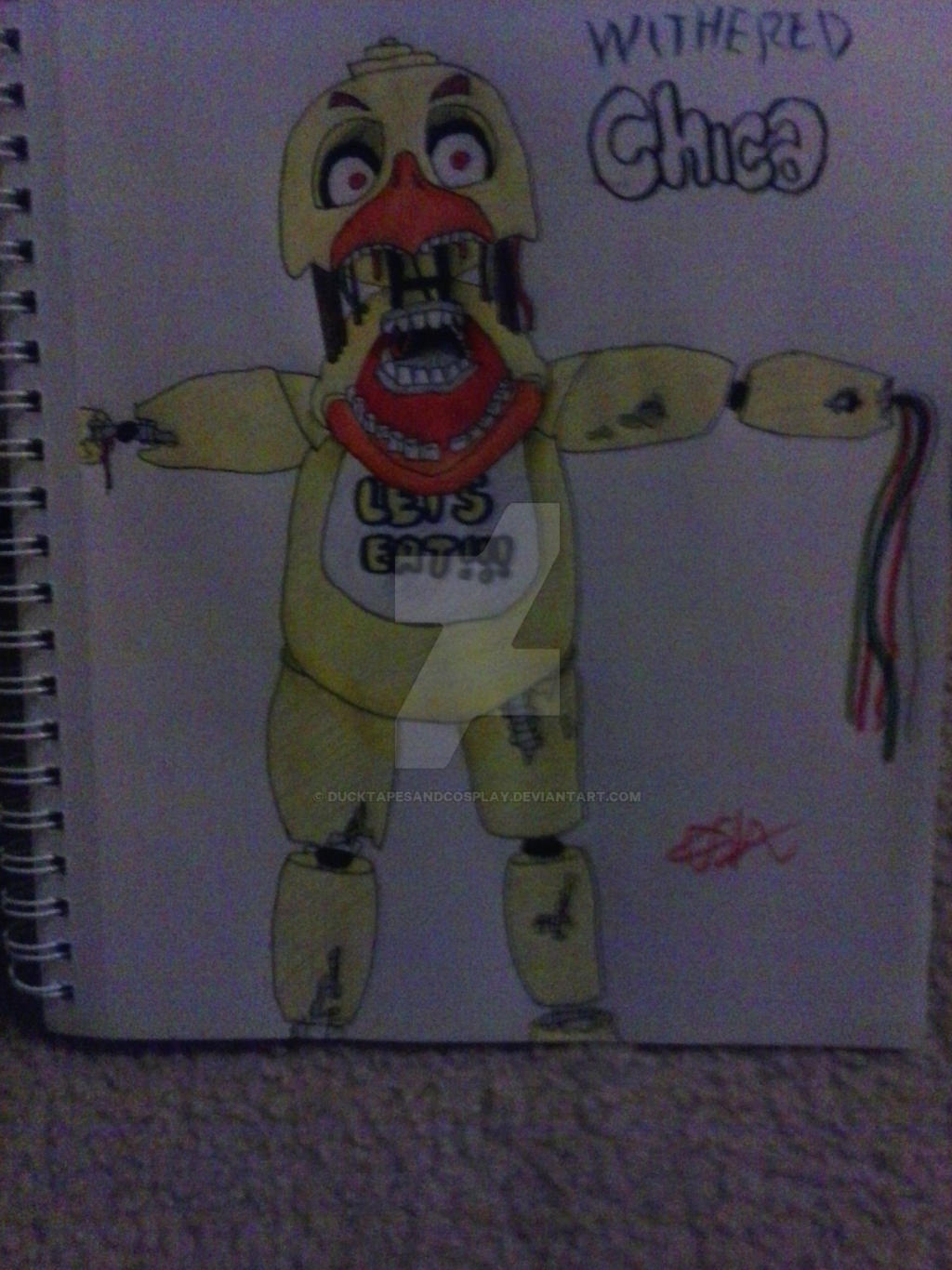Withered Chica Drawing By DucktapesandCosplay On DeviantArt withered-chica-drawing-by-ducktapesandcosplay-on-deviantart