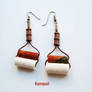 Kumquat - fabric-bead earrings