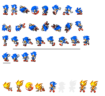 updated classic sonic sprites - sonic: not so friendly worlds by meozdox