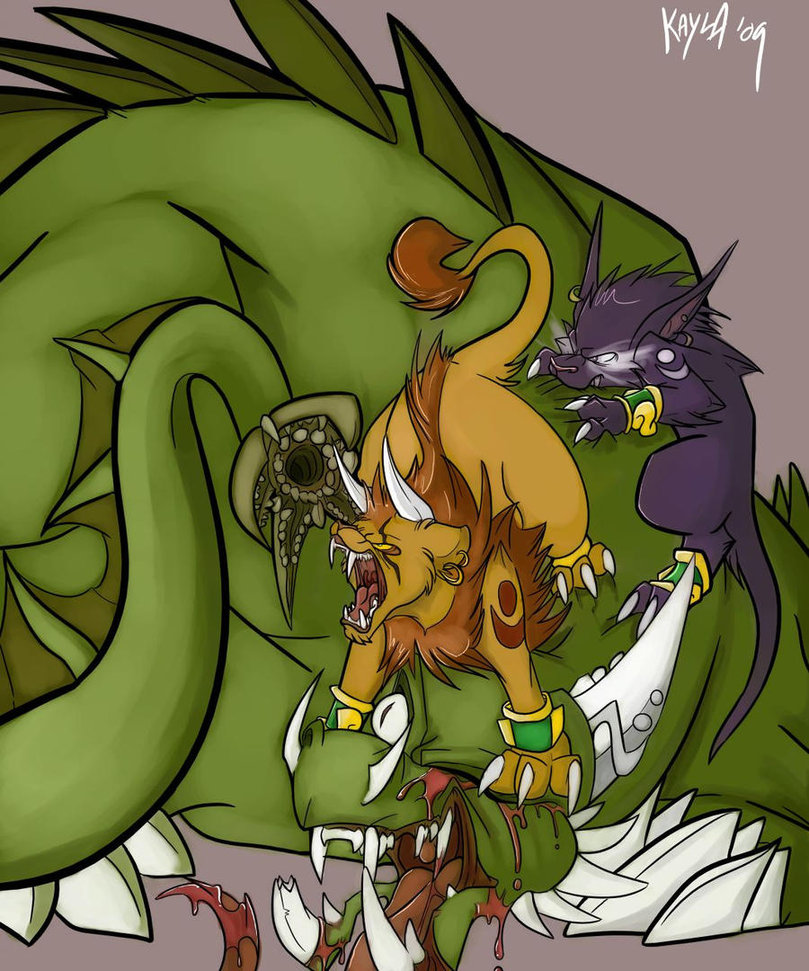 Commission - Druids vs Monster