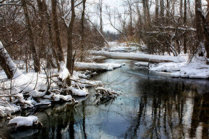 Winter River Bridge