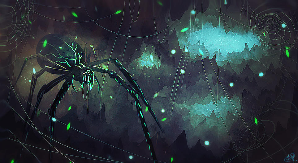 daily speedpaint 034 - spider cave by DaiSanVisART on DeviantArt