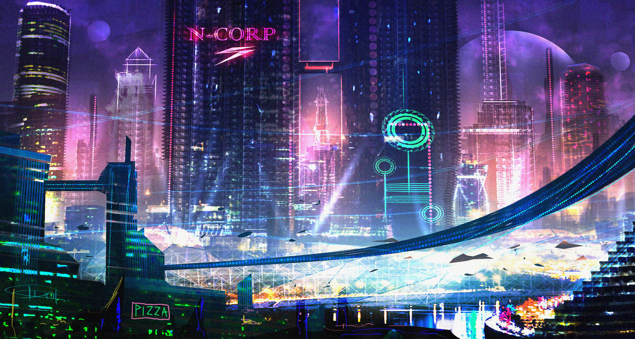 Deviantart Future Future City concept sketch 3 by DaiSanVisART on DeviantArt