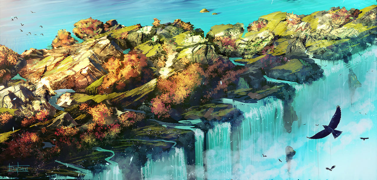 Waterfall by DaiSanVisART on DeviantArt