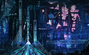 sci-fi city mood concept sketch