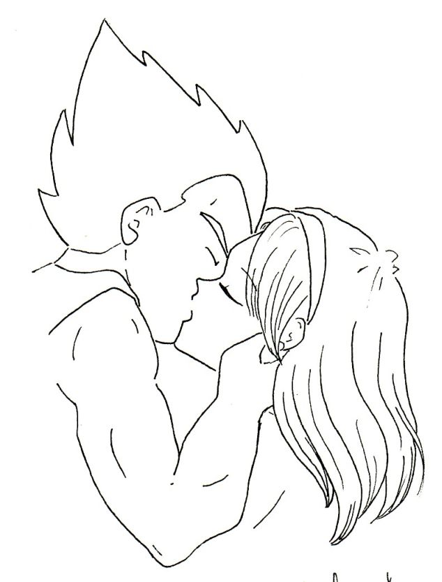 Vegeta and Bulma - Kiss