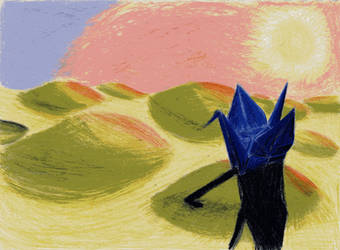 Crane on the Dunes -Colored-