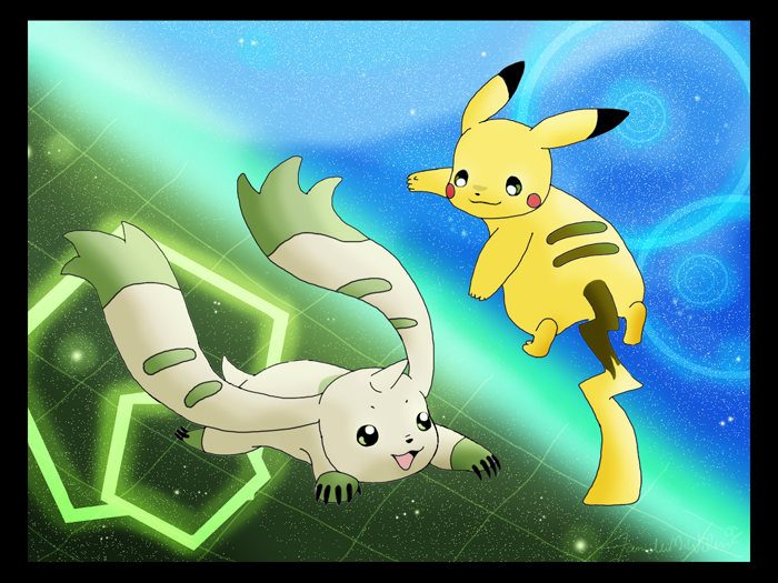 Terriermon and Pikachu