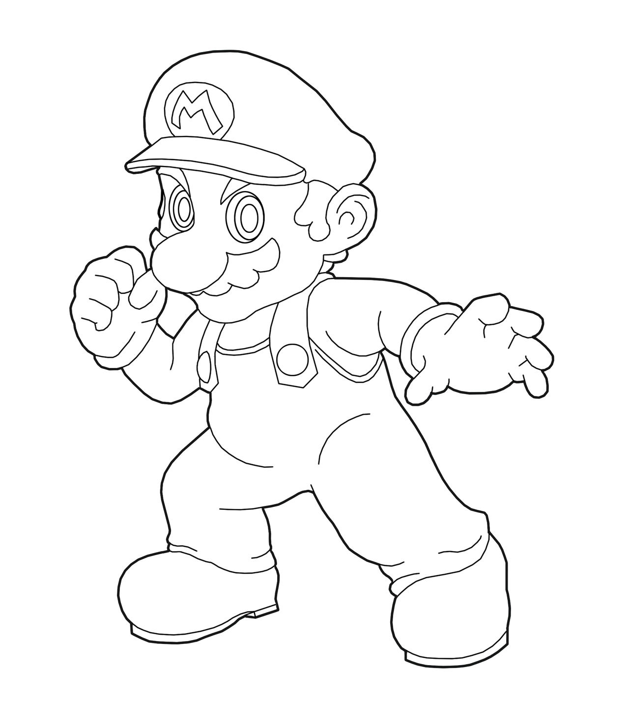 Mario Line Art by Falco4077 on DeviantArt