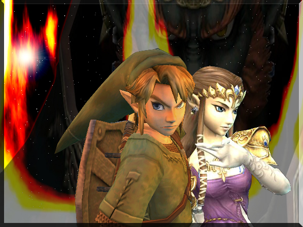 Link Protecting Zelda